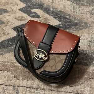 Coach Tan and Black Crossbody Bag